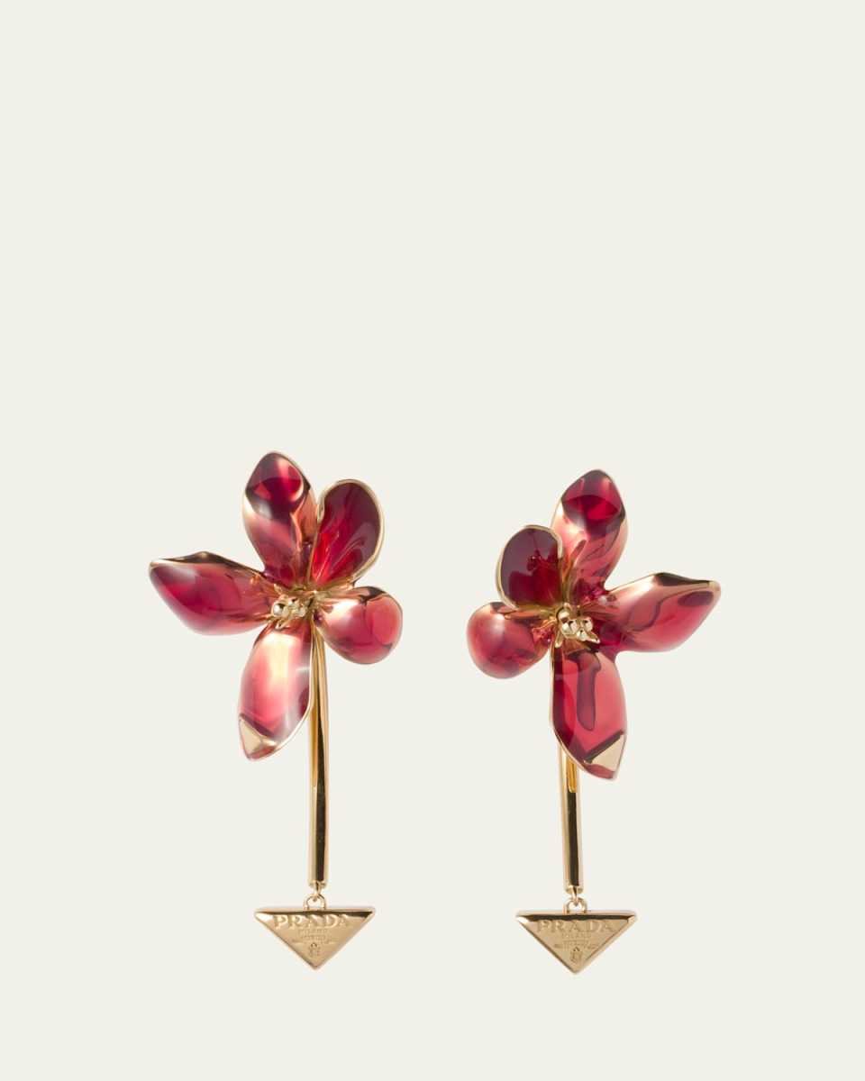 Floral Enamel Drop Earrings