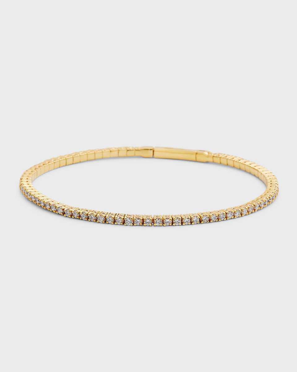18K White Gold Diamond Bangle Bracelet
