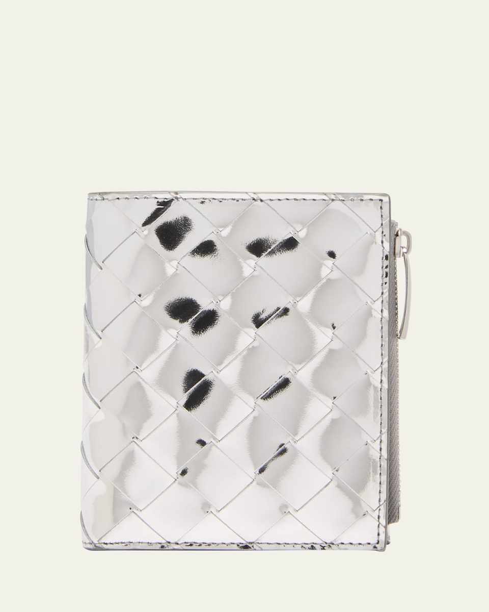 Small Intrecciato Bifold Zip Wallet