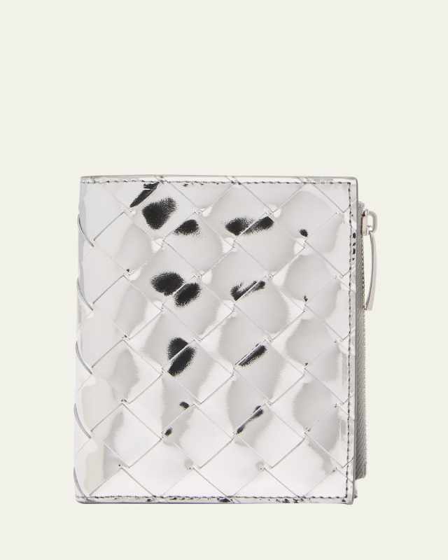 Small Intrecciato Bifold Zip Wallet
