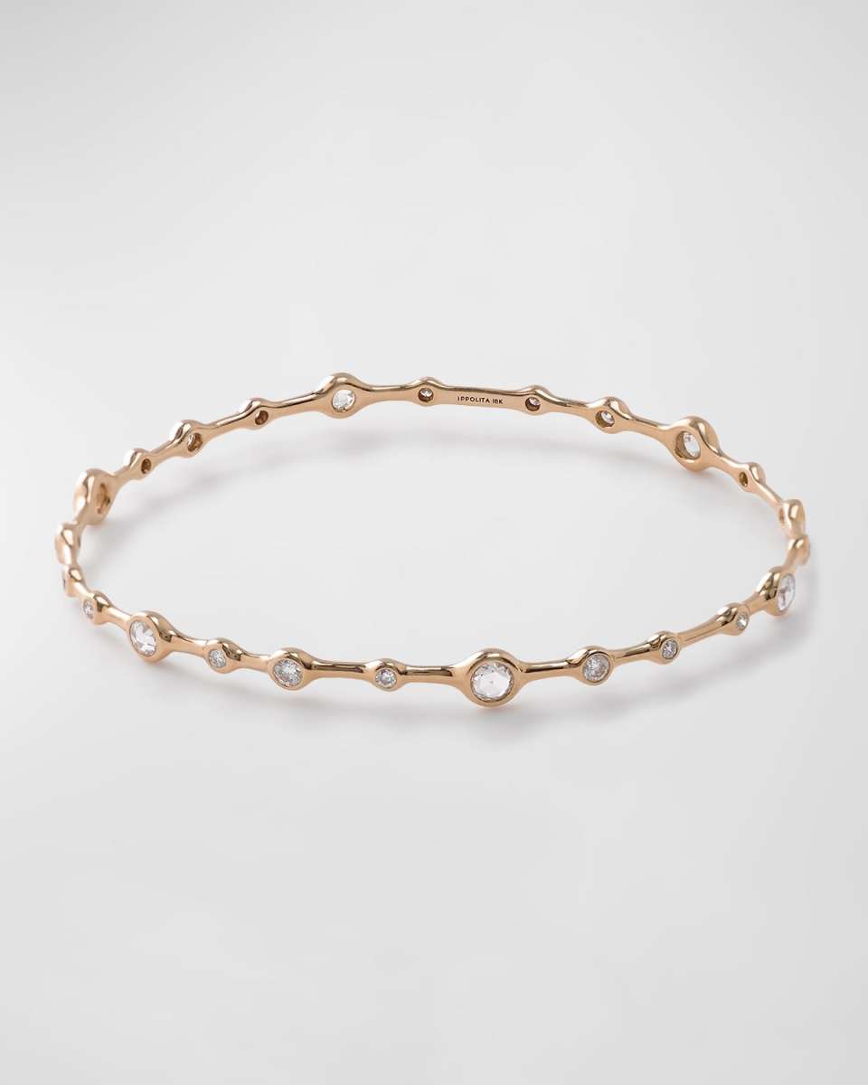 18K Rose Gold Diamond Bangle Bracelet
