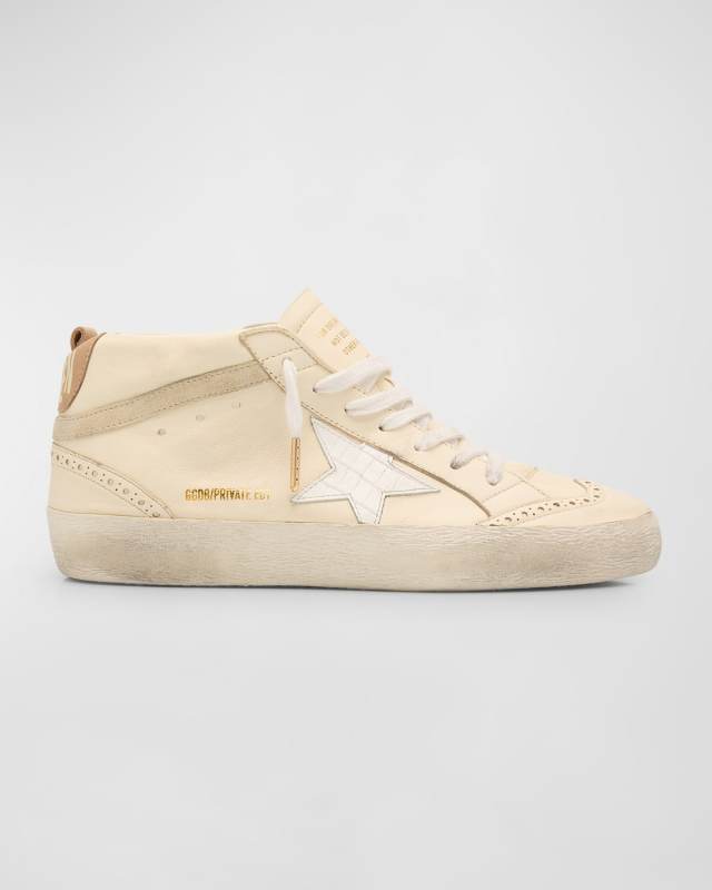 Midstar Mixed Leather Mid-Top Sneakers