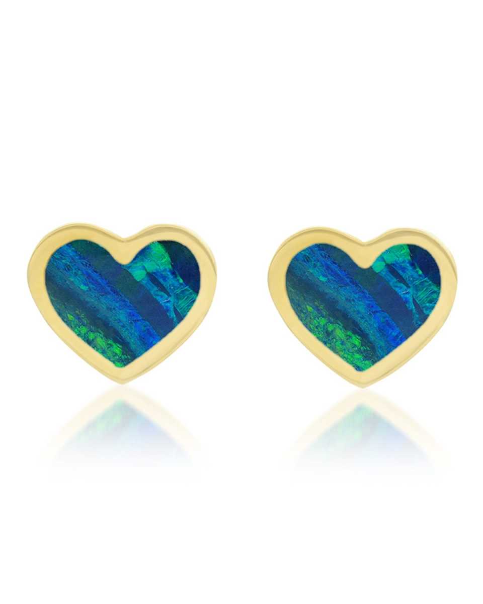 Extra Small Inlay Heart Stud Earrings