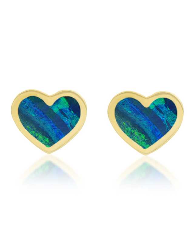 Extra Small Inlay Heart Stud Earrings