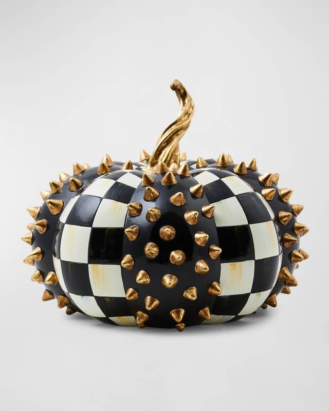 Courtly Check Squashed Golded Spikes Pumpkin