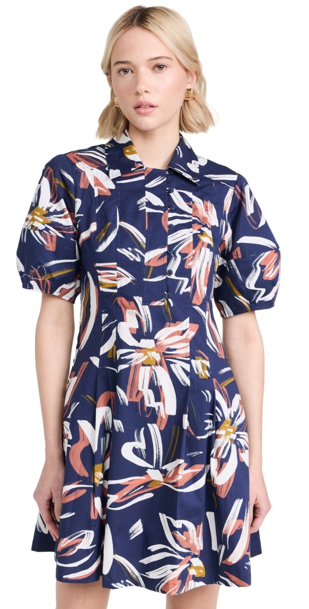 Shoshanna Havanna Dress Navy/Ivory Multi