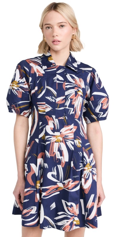 Shoshanna Havanna Dress Navy/Ivory Multi