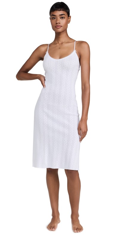 COUCOU The Midi Slip Dress White