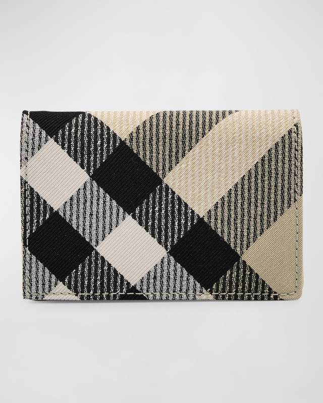 Bifold Check Leather Card Case