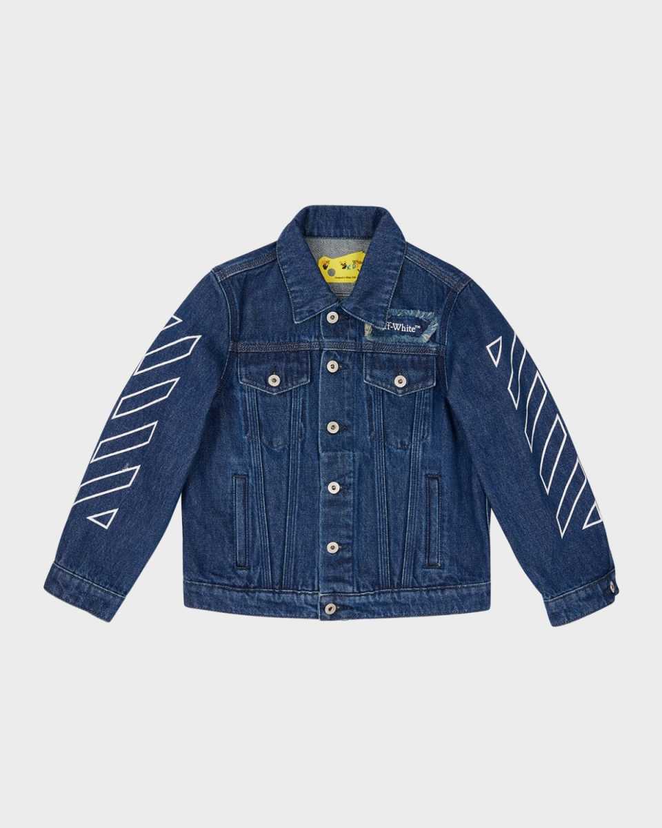Boy's Logo-Patch Denim Jacket, Size