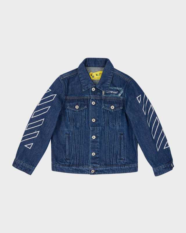 Boy's Logo-Patch Denim Jacket, Size