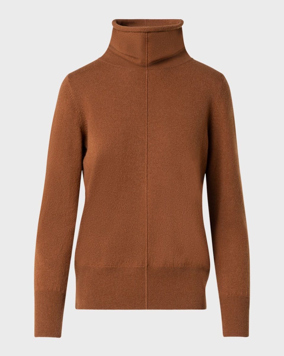 Cashmere Wide Turtleneck Knit Sweater