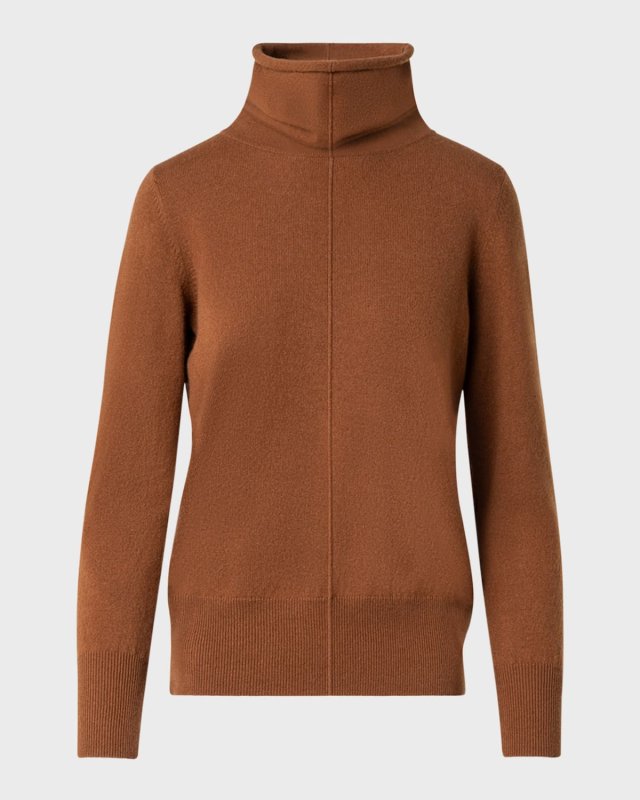 Cashmere Wide Turtleneck Knit Sweater