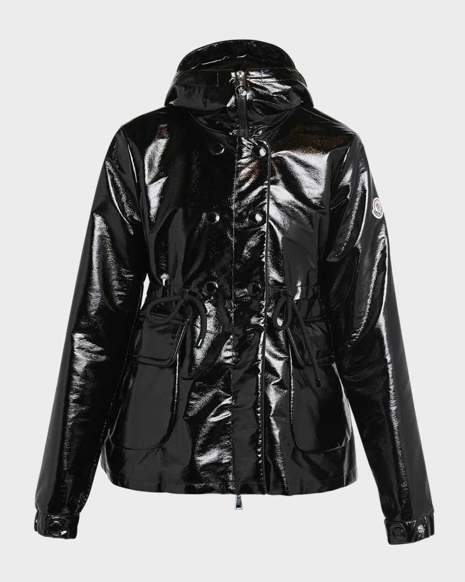 Agnou Glossy Textured Parka Jacket