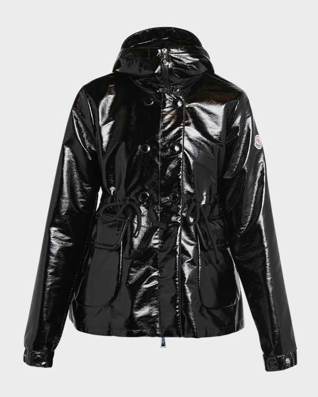 Agnou Glossy Textured Parka Jacket