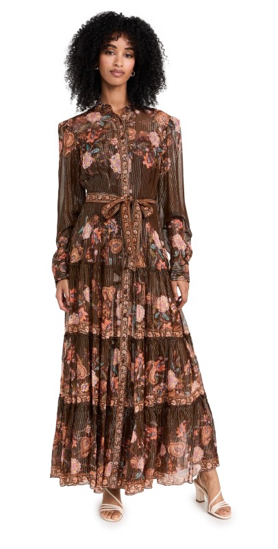 Hemant and Nandita Fara Long Dress Brown