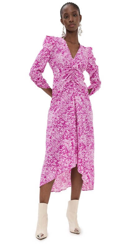 Isabel Marant Albini Dress Fuchsia/White