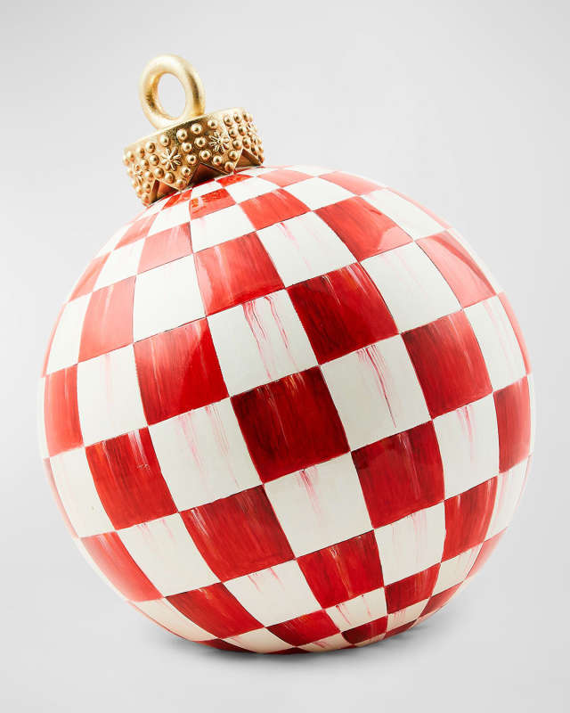 Red Check Tabletop Christmas Ornament