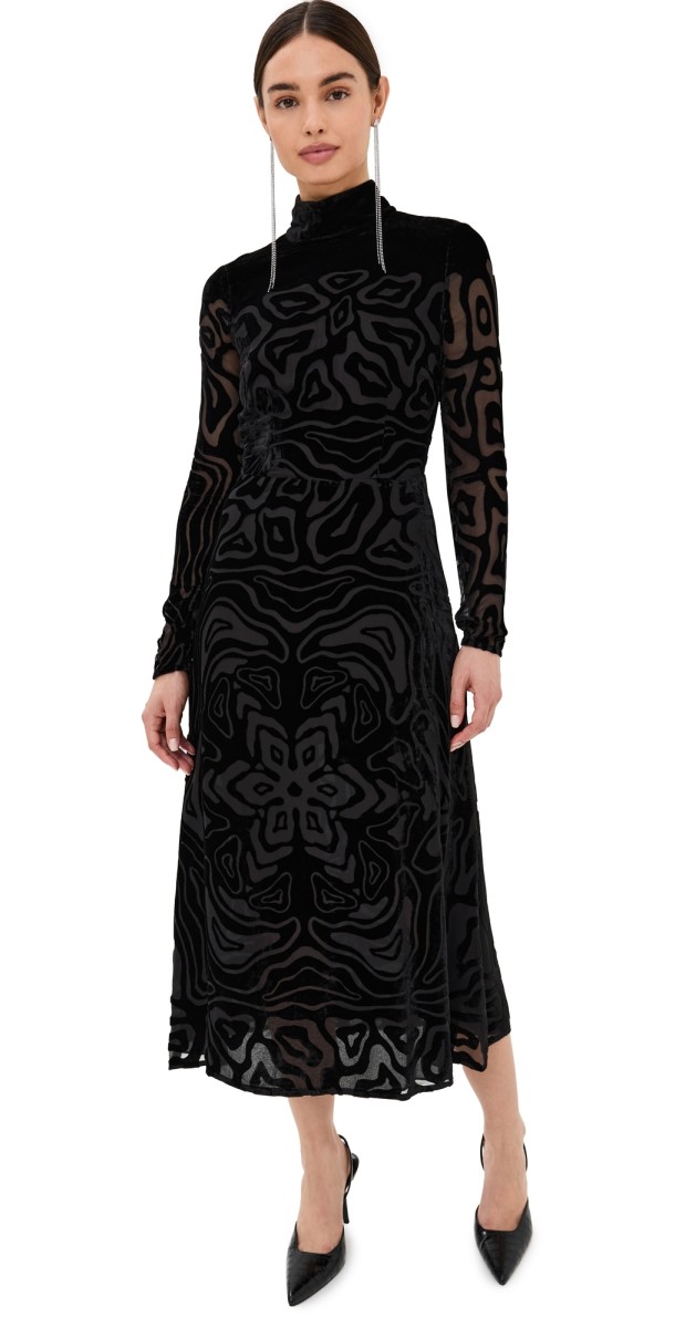 Ulla Johnson Helena Velvet Dress Noir