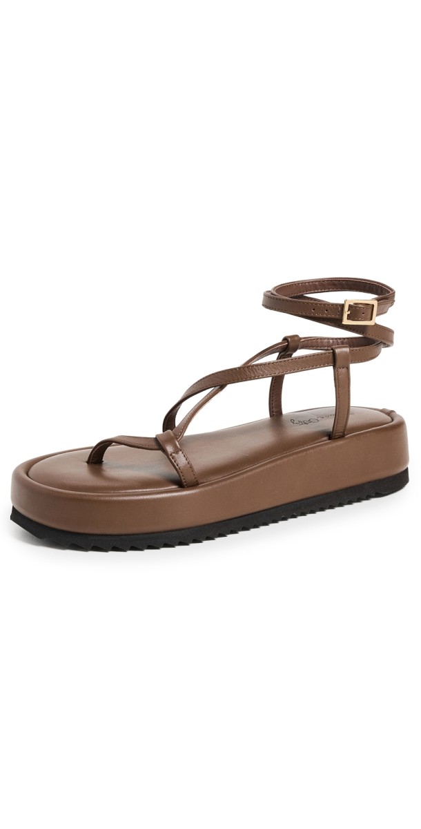 Johanna Ortiz Cocobolo Sandals Dark Chocolate
