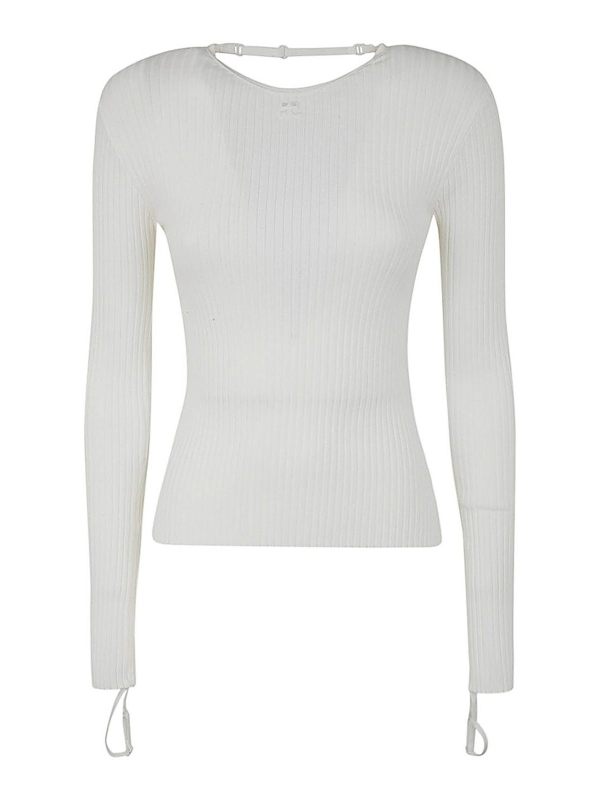 Courreges Pull Col Rond - Blanc