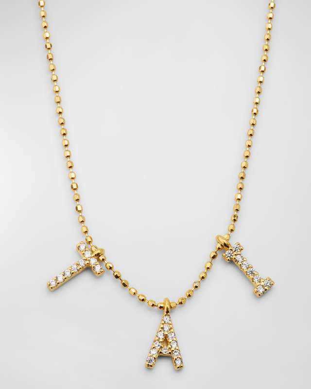 14K Gold-Plated Sterling Silver 3-Letter Personalized Necklace