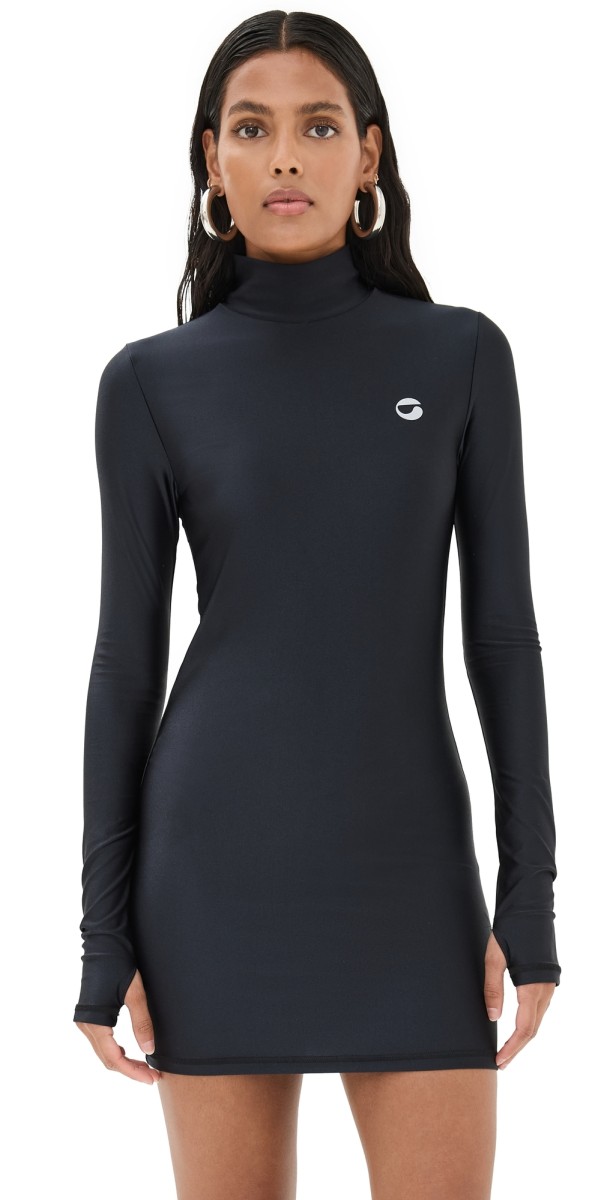 Coperni High Neck Fitted Mini Dress Black