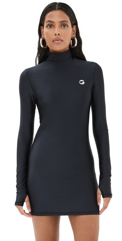 Coperni High Neck Fitted Mini Dress Black