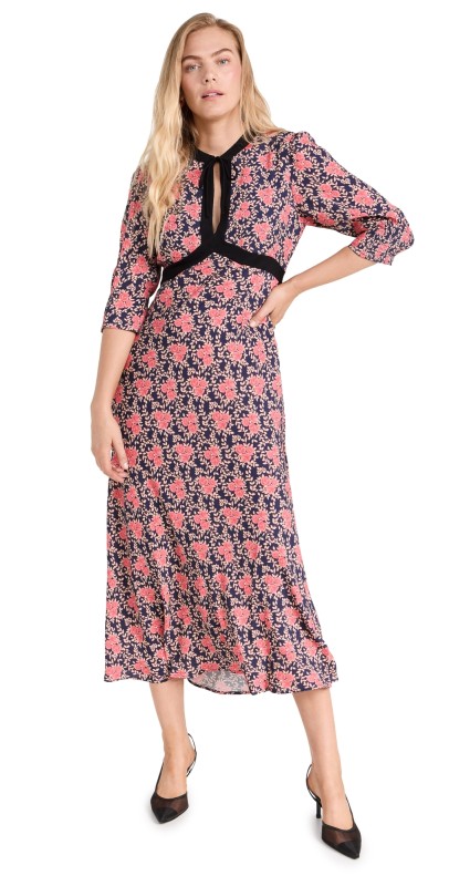 RIXO Petra Slip Dress Rose Blue