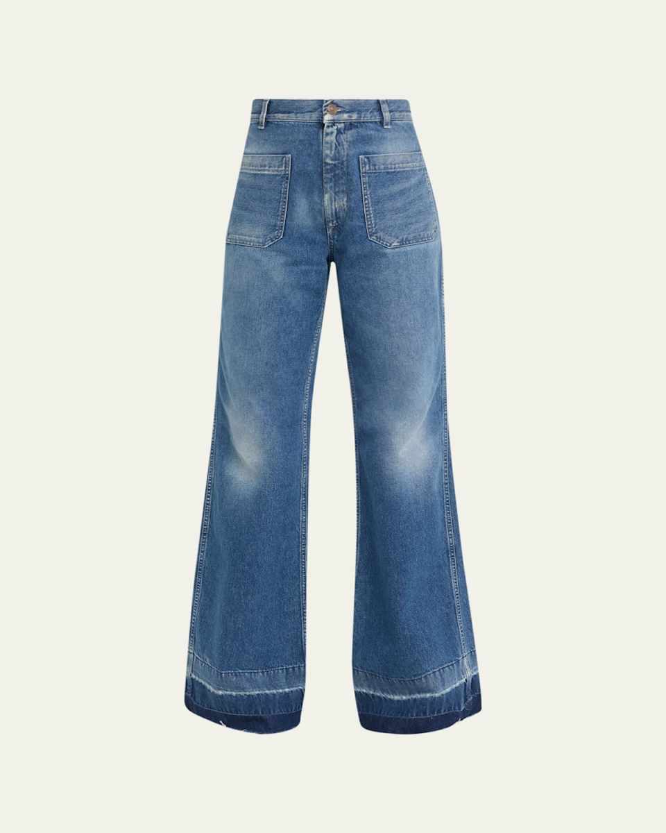 Joelle Raw Edge Wide-Leg Jeans