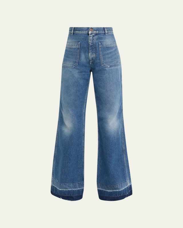 Joelle Raw Edge Wide-Leg Jeans