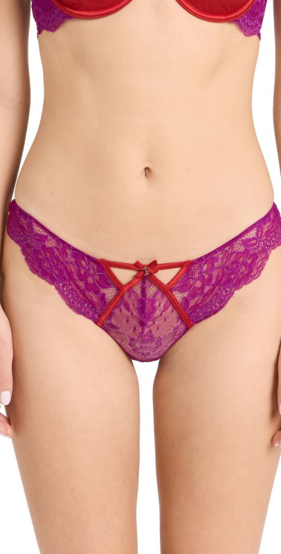 Fleur du Mal Naomi Lace Cheeky Panties Vixen
