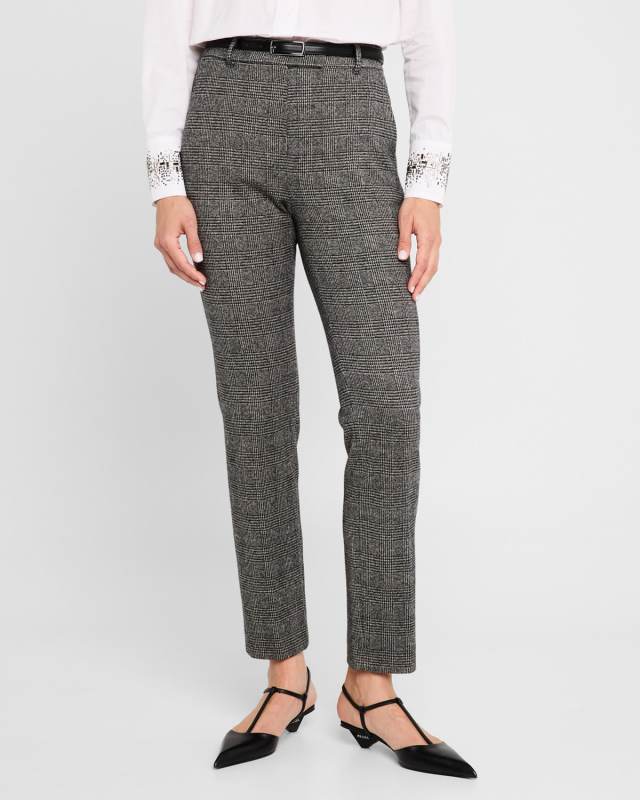 Gerico Cropped Houndstooth Plaid Pants