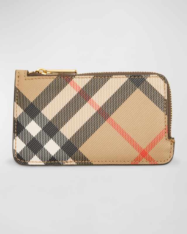 Somerset Check Zip Card Case