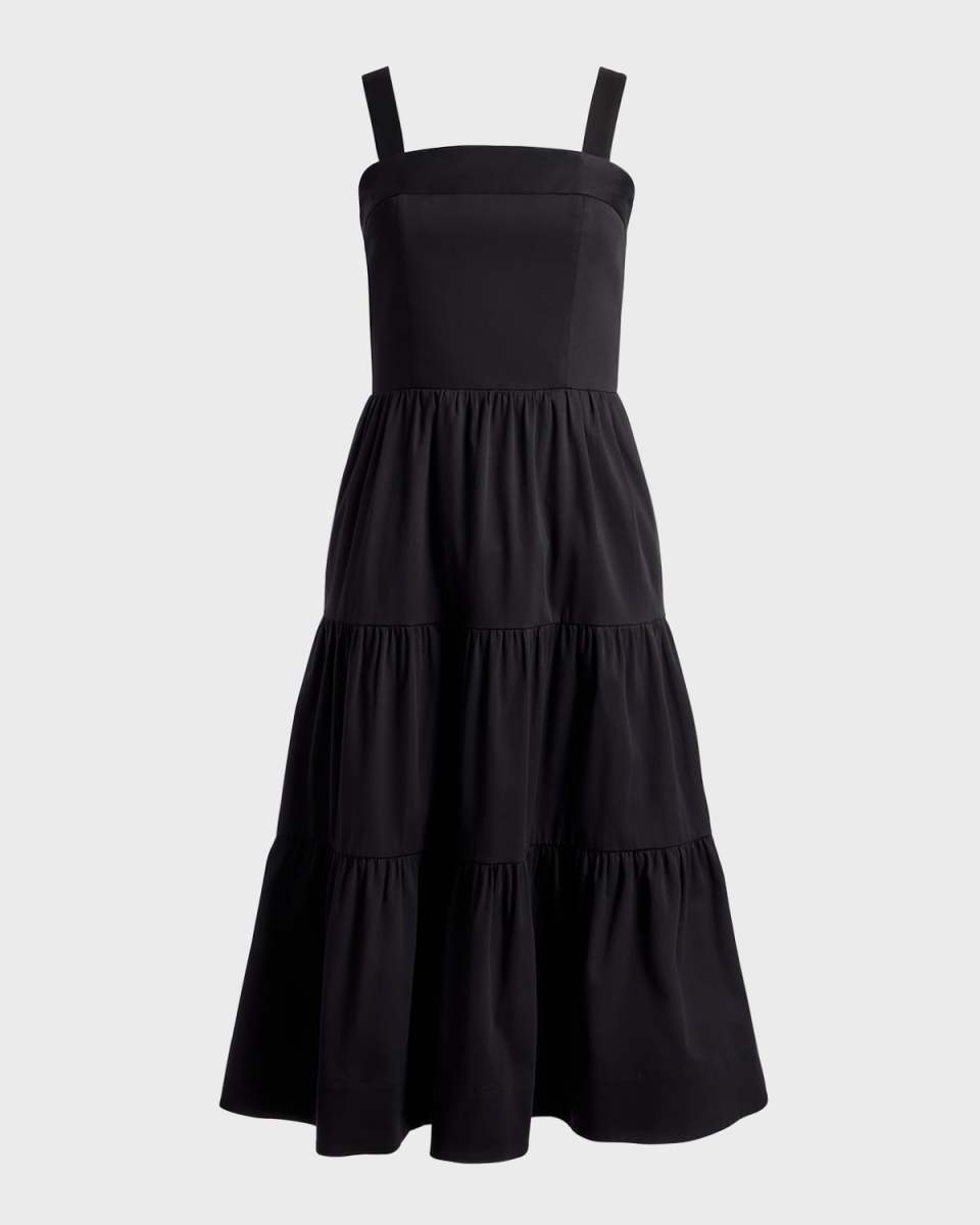 Saige Tiered Lace-Up Midi Dress