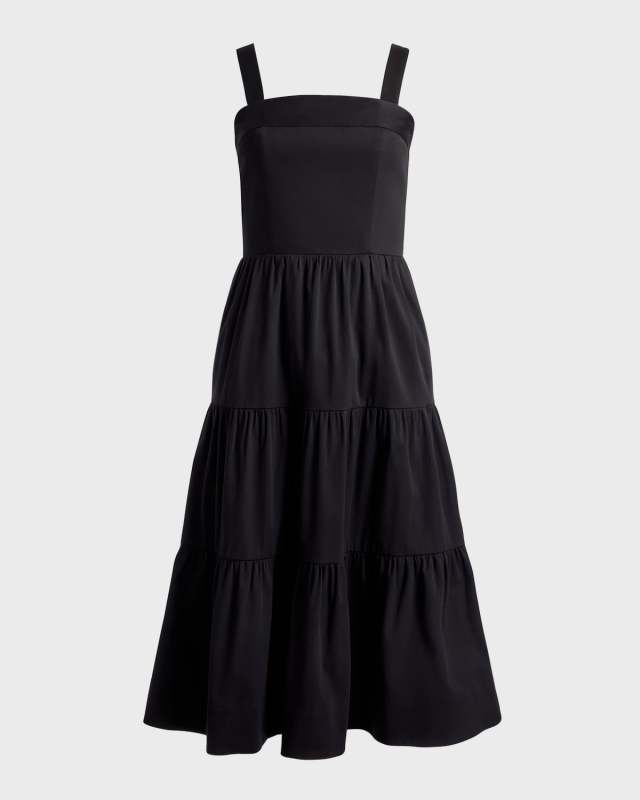 Saige Tiered Lace-Up Midi Dress
