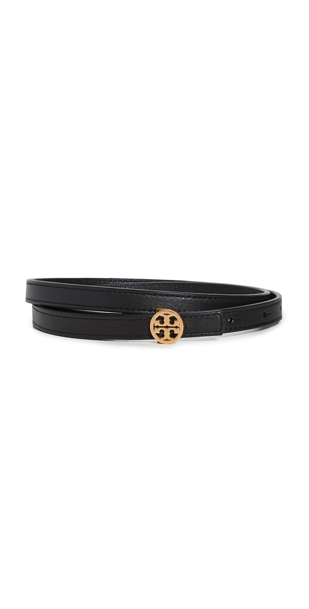 Tory Burch Skinny Logo Belt Black