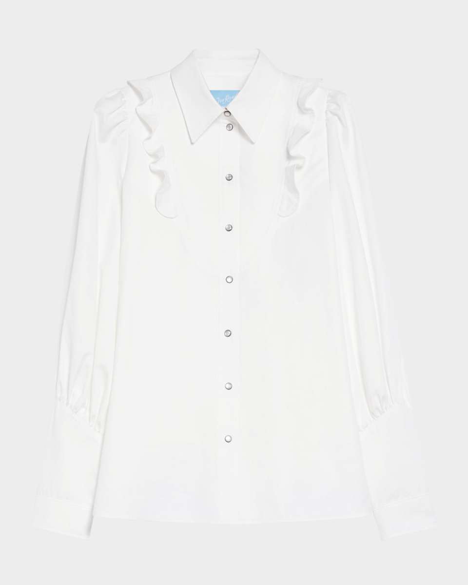 Pancia Ruffle-Trim Western Shirt