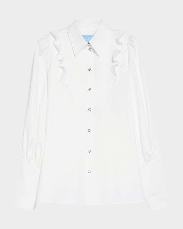 Pancia Ruffle-Trim Western Shirt