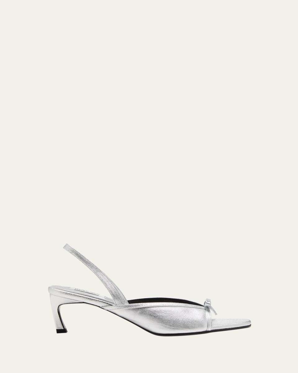 Nabi Metallic Bow Slingback Sandals