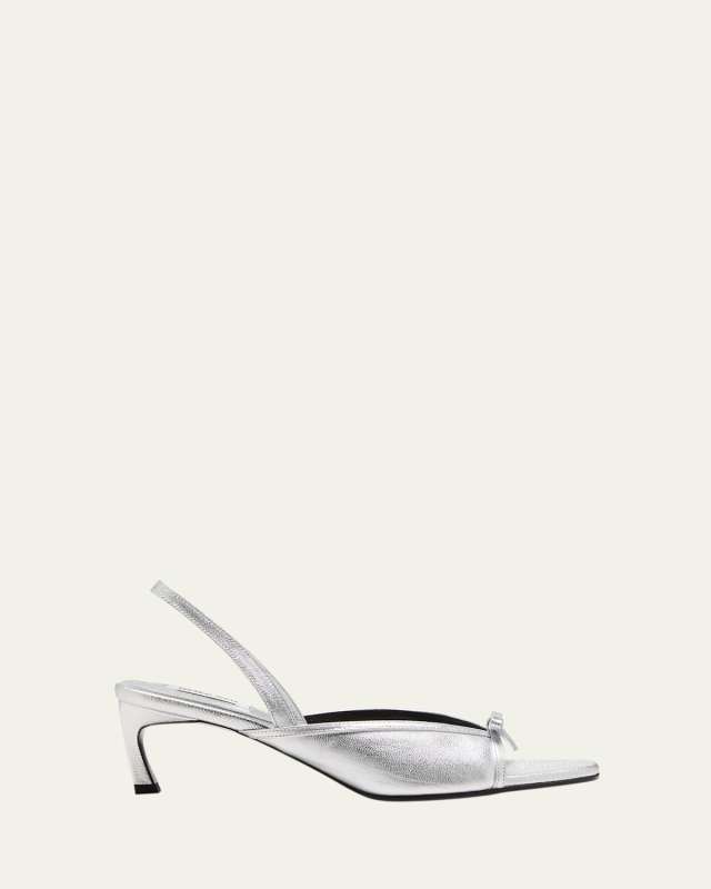 Nabi Metallic Bow Slingback Sandals