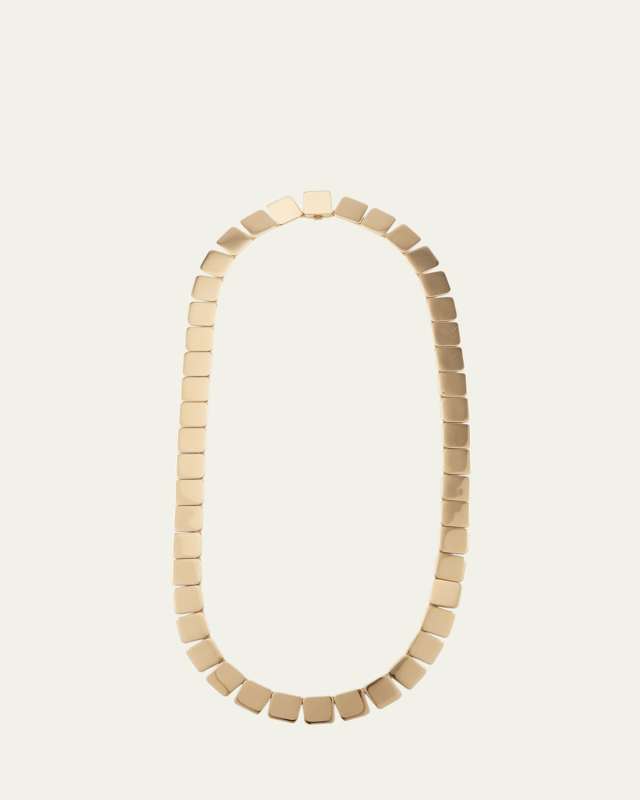 18K Yellow Gold Large Tile Necklace