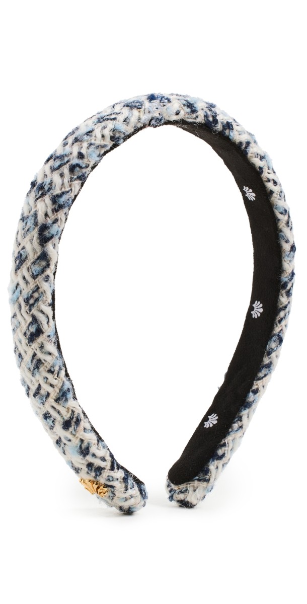 Lele Sadoughi Tweed Gigi Headband Navy
