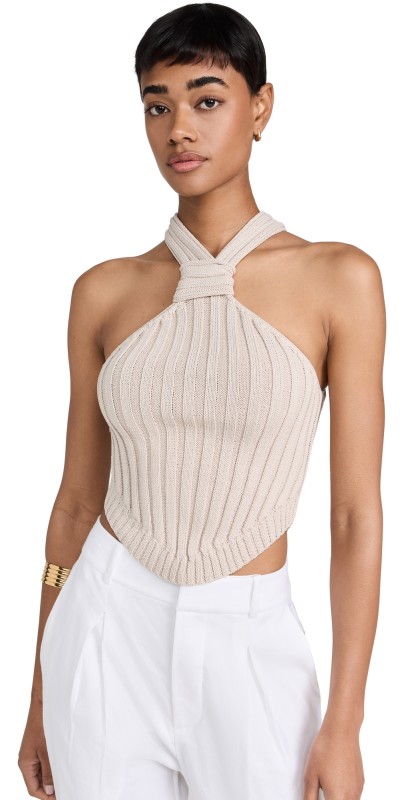Line & Dot Leena Halter Top Oyster