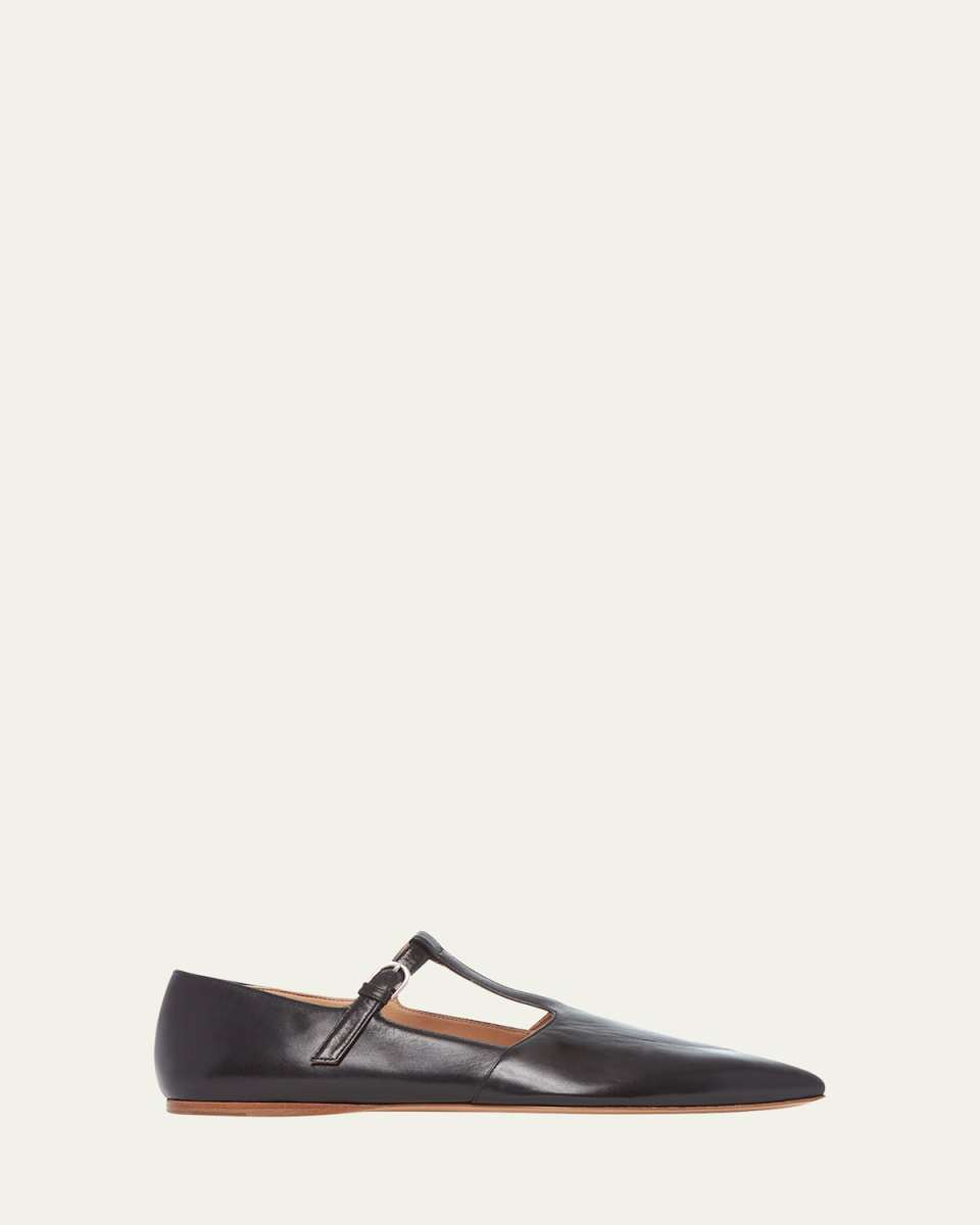 Lola Leather Mary Jane Ballerina Flats