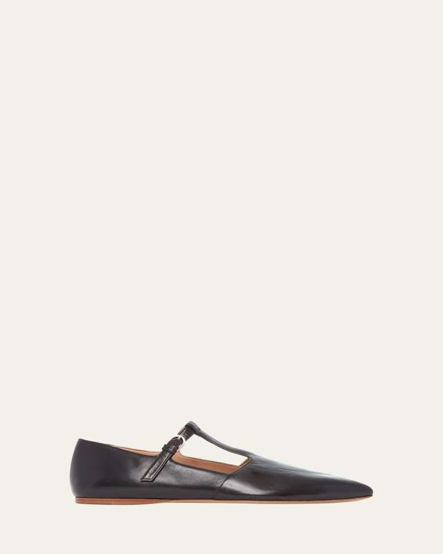 Lola Leather Mary Jane Ballerina Flats