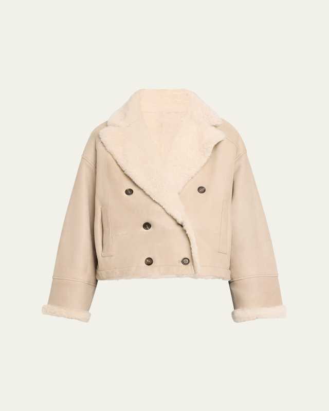 Reversible Suede To Shearling Short Jacket