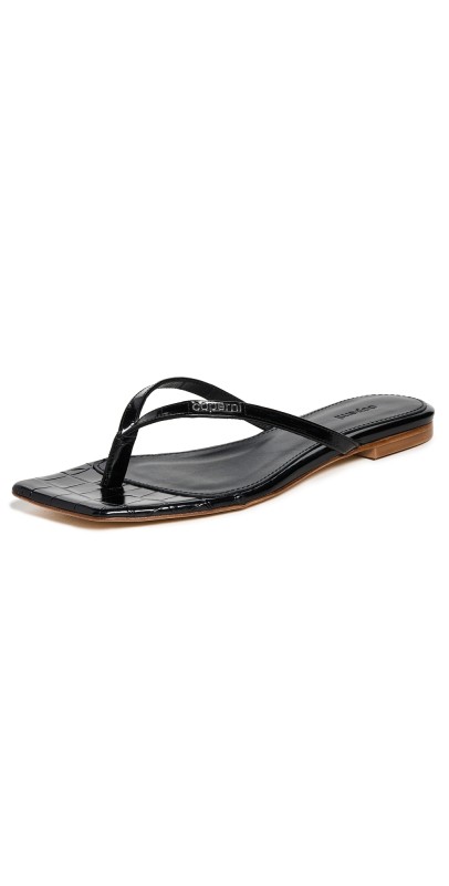 Coperni Croco Slanted Flip Flops Black