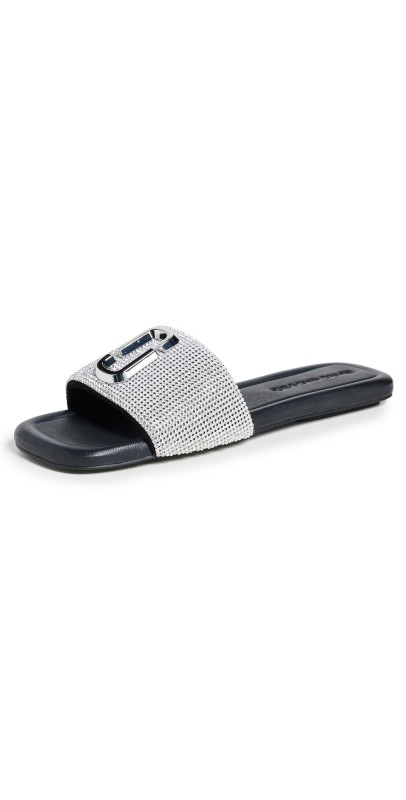 Marc Jacobs The J Marc Rhinestone Sandals Black/Crystal