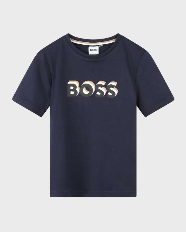 Boy's Embossed Logo-Print T-Shirt, Size 4-
